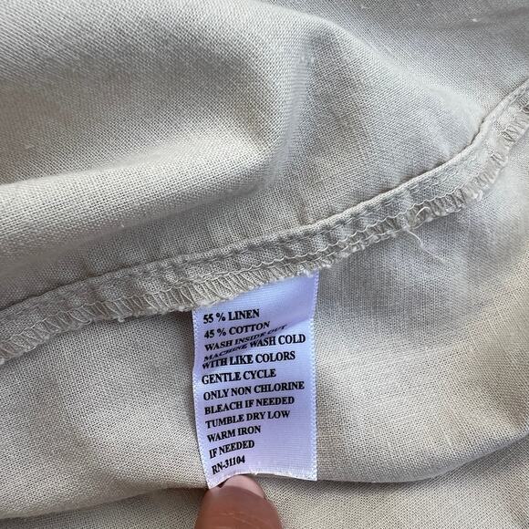 Kim Rogers Women's Linen Cotton Blend Beige Tan Sleeveless Button Down Top sz XL - Picture 3 of 5